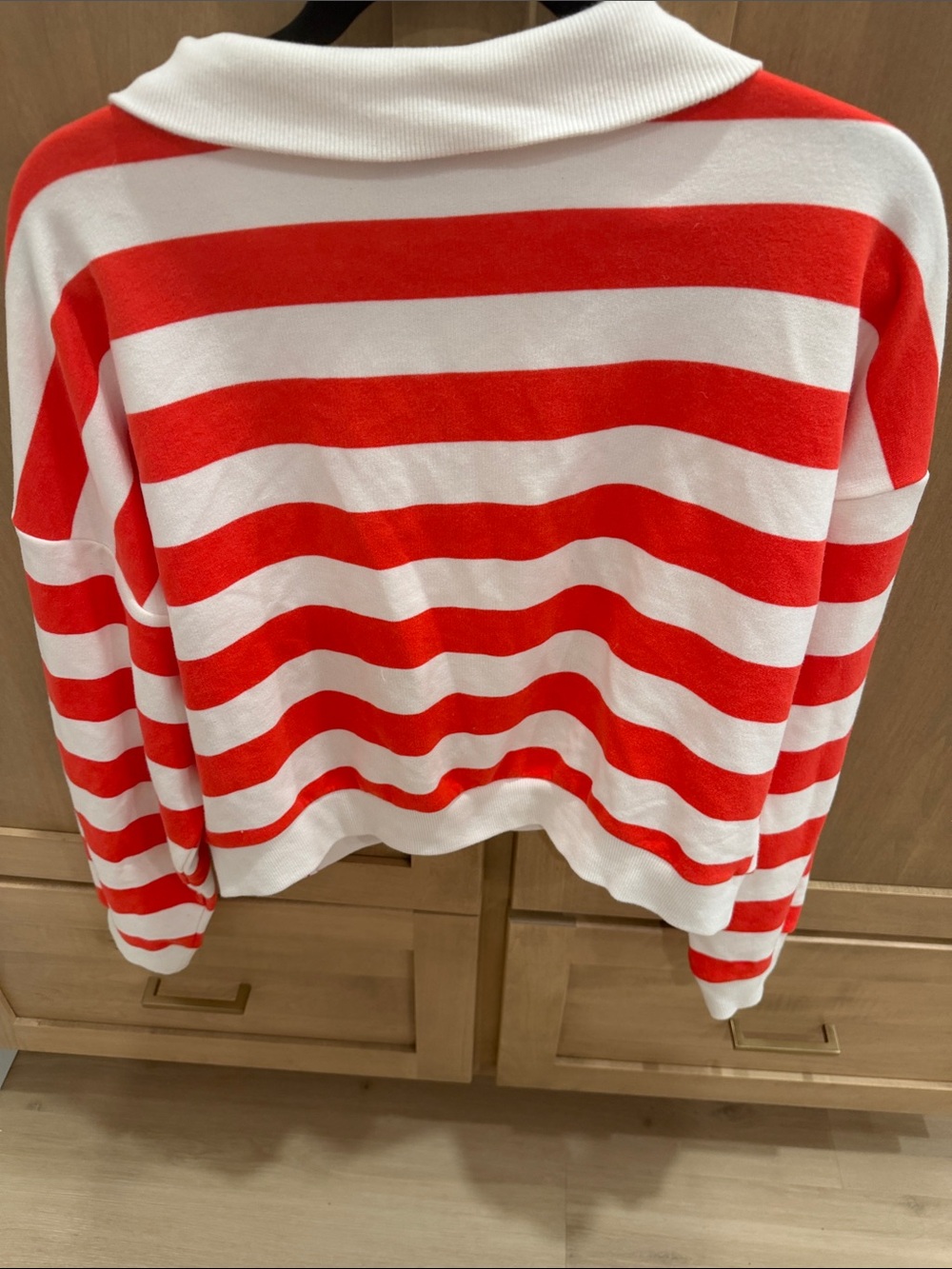 JoyLab Red & White Striped Half-Zip Crew Sweater - Picture 3 of 3